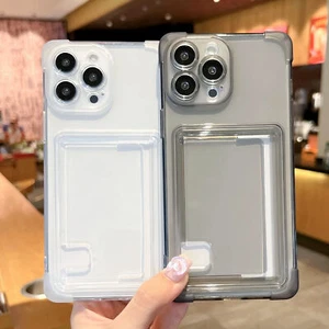 Für iPhone 16 Pro Max 16 Pro 16+ 16 Slim Fit Kartenfach Transparent Wallet Case - Bild 1 von 13