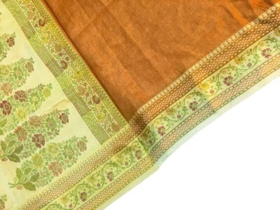 Sari de seda pura Tussar 100 % seda vintage tela india reciclada TSS2730 Foto 1 de 4