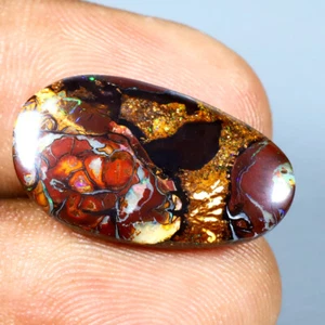 8.88 ct Pear Cabochon (22 x 12 mm) Multi Color Australian Koroit Boulder Opal - Picture 1 of 1