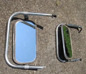 Vintage Aluminum Ribbed West Coast door Mirror PAIR Roberk? - Picture 1 of 7