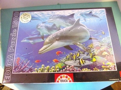 NEW Educa Paradise Under the Sea 1500 Pieces Underwater Dolphins Puzzle - Image 1 of 4