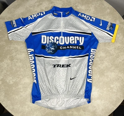 Nike Discovery Trek Gray Blue Cycling Jersey Size Medium 1269 - Image 1 of 4