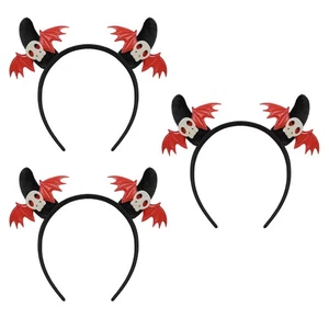 3PC Halloween party headband decoration Devil horns funny headband Bat headband - Picture 1 of 23