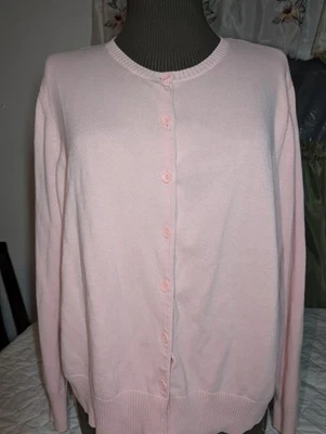 Cardigã feminino Studio Works rosa com botões tamanho XL BIN B30 - Imagem 1 de 4