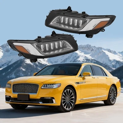 For 2017-2020 Lincoln Continental Full LED Headlights Non-AFS Headlamps Pair Set - Image 1 of 4