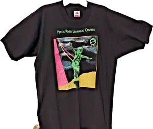 T-Shirt Uomo Lg Nero Cotone Bungee Jumping Sky Diving Sport Brillante Made in USA - Foto 1 di 11