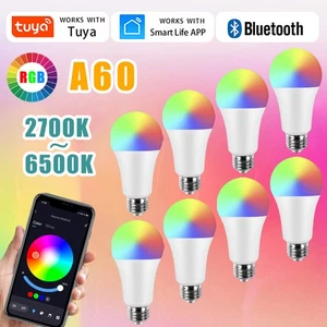 RGBCW LED TUYA Smart E27/E26 Light Bulb Lightbulbs For Smart Life DimmableTimer. - Picture 1 of 23