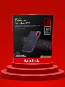 SanDisk Extreme Portable Externe SSD Festplatte 2TB NVME IP65 Wasserdicht USB -C Neu - Bild 1 von 2