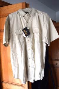 NIP Redhead Short Sleeve Khaki Washed Fisherman's Shirt Size L - Picture 1 of 20