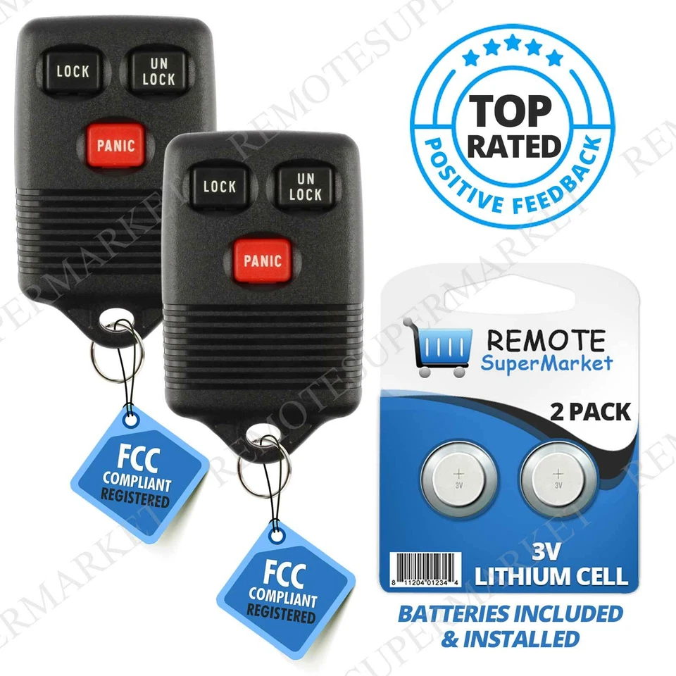 2 For 1993 1994 1995 1996 1997 Ford F150 F250 F350 Probe Ranger Remote Key Fob - Image 1 of 1