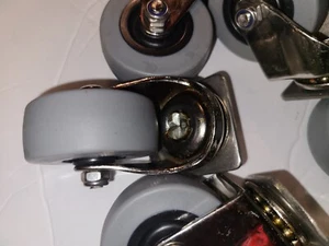 PEDIGO Hospital Heart Monitor Cart Stainless Steel Swivel Caster Repair Wheels - Picture 1 of 11
