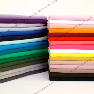 100% Knitted Jersey Cotton Stretch Interlock Jersey Fabric Material - Made in UK - Picture 1 of 48