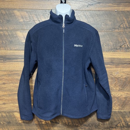 VETEMENTS Giacca donna Marmot grande blu pile finto collo zip intera outdoor calda