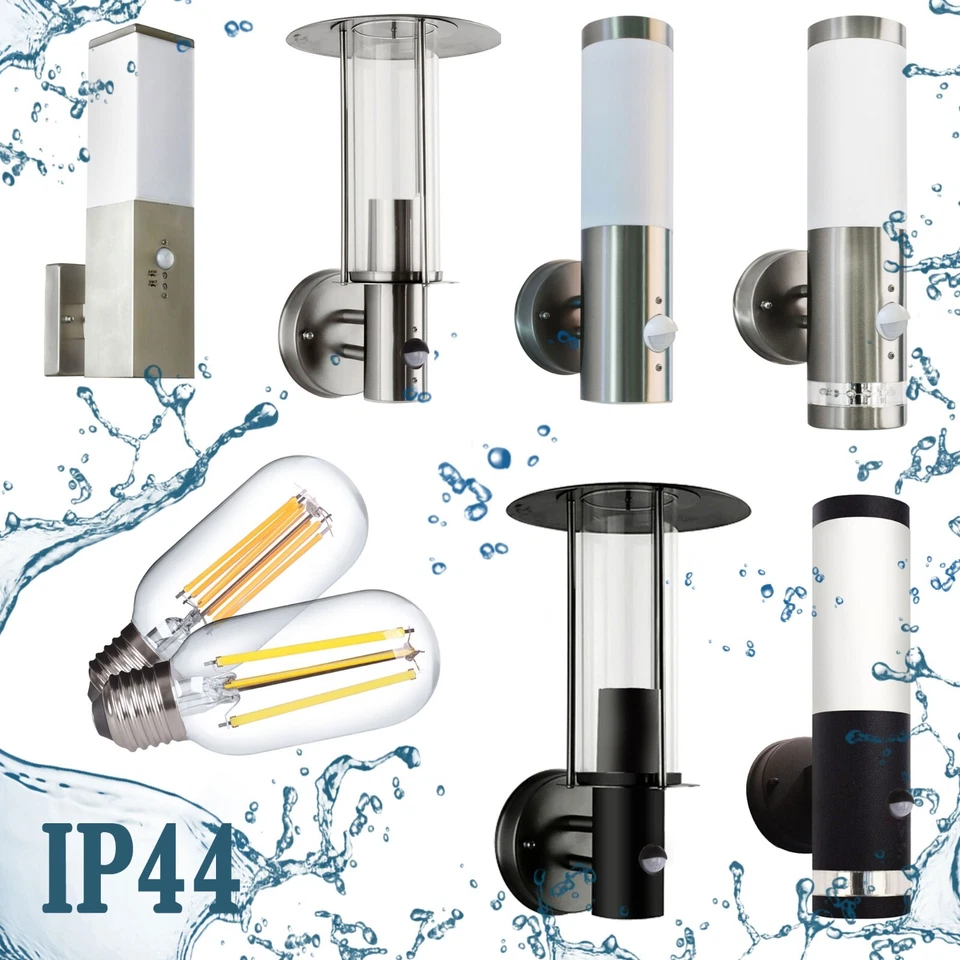 LED Außenleuchte Bewegungsmelder E27 Wandleuchte Außenlampe Wandlampe E27 Lampe - Bild 1 von 1