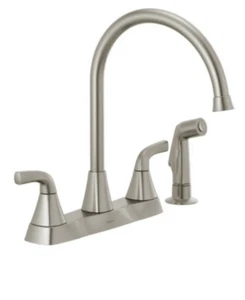 Grifo de cocina de acero inoxidable Peerless P2835LF-SS madera de parque de 2 asas con spray. - Imagen 1 de 8
