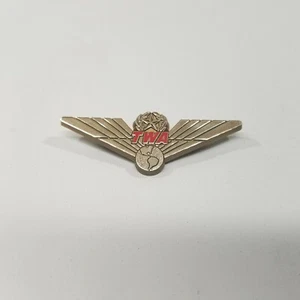 Vintage Stoffel TWA Pilot Wings Uniform Silver Color Plastic 2" Pin Tuckahoe, NY - Picture 1 of 3