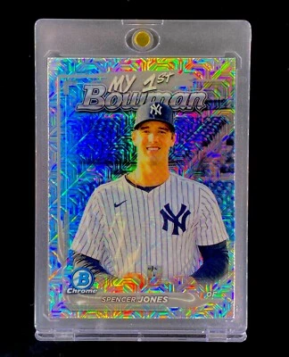SPENCER JONES 1ST BOWMAN REFRACTOR Chrome Holo RC Parallel - YANKEES - Image 1 of 4