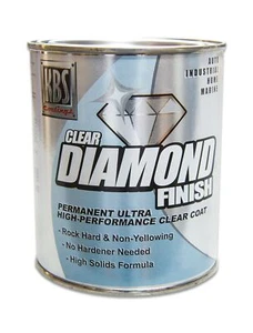 Clear Diamond Finish 1 Pt. High Solid Formula Rock Hard & Non-Yellowing Safe - Picture 1 of 8