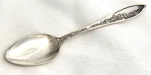 VINTAGE Detroit Sterling Silver Souvenir Spoon Waterfront View 4 1/4" 9.3 Grams - Picture 1 of 5