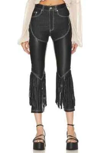 Understated Leather Cowboy Chaps Pants in Black Fringe S NWOT $297 - Picture 1 of 4