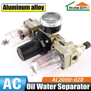 AC2000 Air Compressor Filter Oil Water Separator Trap Filter w/ Regulator Gauge - Picture 1 of 19