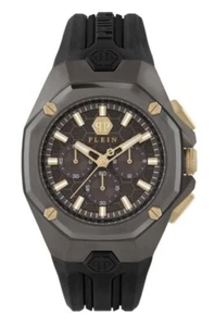 Reloj Philipp Plein Octagon PWTBA0323 para hombre cronógrafo negro analógico moda - Imagen 1 de 5