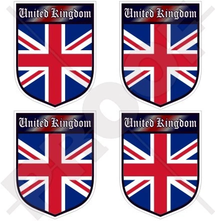 STICKERSWORLD REGNO UNITO Scudo Union Jack INGHILTERRA Adesivo in Vinile Sticker 50mm x4