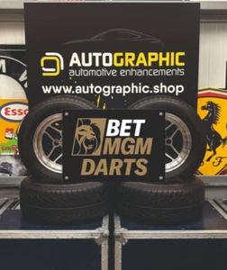 Bet MGM Darts A2 A3 Premium Plastic Wall Sign Arrows Sports Bullseye Pub Decor - Picture 1 of 6