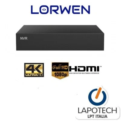 LORWEN NVR MINI 8 CH 9 CANALI LW-NVR4KM9C H265 H264 HDMI 4K PROFESSIONALE - Immagine 1 di 4