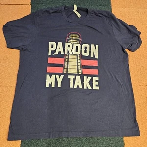 T-shirt sportiva Pardon My Take sgabello da bar uomo 2XL blu manica corta girocollo V7b - Foto 1 di 9
