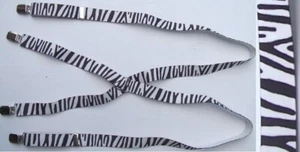 BRETELLE ELASTICHE STAMPATE ZEBRATE ZEBRA BIANCHE - Imagen 1 de 1