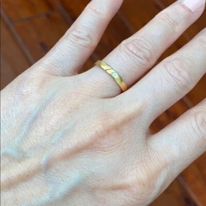 Anillo de compromiso banda de boda de diamantes amarillos de oro sólido de 14 K talla 5,25 6 - Imagen 1 de 7