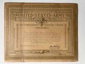 1918 Distinguished Service Cross Award Document - 78th Division