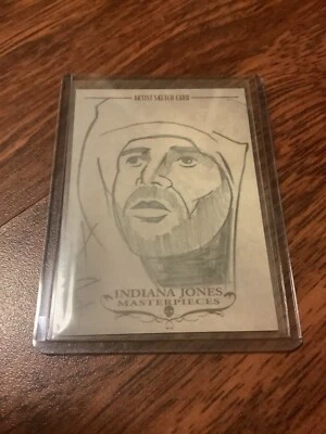 INDIANA JONES MASTERPIECES SKETCH AUTO CARD JASON HUGHES 2008 TOPPS ROTLA - Image 1 of 2