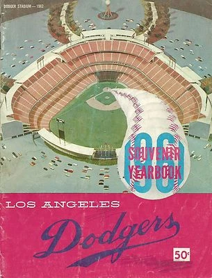 Revista del anuario del equipo de los Dodgers de Los Ángeles 1961 con Sandy Koufax Don Drysdale Salón de la fama Foto 1 de 4