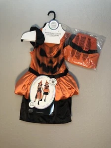 Girls Amscan Pumpkin Scarecrow Reversible Transforming Costume Child Small 4-6 - Picture 1 of 2