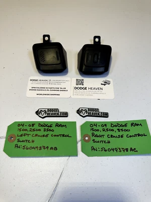 Dodge Ram 2004-2008 par de control de crucero 1500 2500 3500 56049378AC 56049379AB OEM Foto 1 de 4