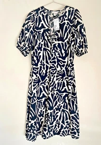 Maxivestido H&M talla M L NUEVO con etiqueta negro/blanco vestido lino BW - Imagen 1 de 4