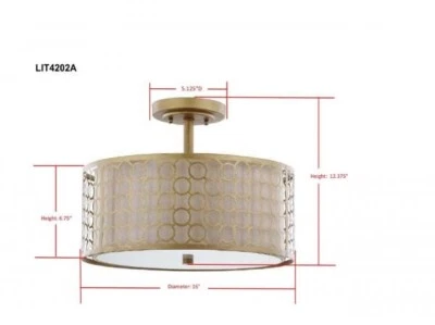 Safavieh 16-INCH DIA SEMI FLUSH, Reduced Price 2172724871 LIT4202A - Image 1 of 4