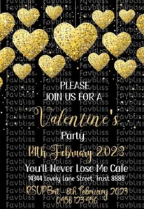Personalised Valentines Invitation Invite for Party - Picture 1 of 2