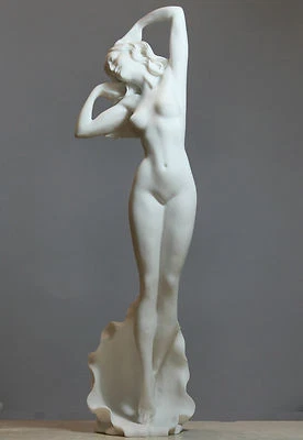 Large Goddess Aphrodite Nude Female Erotic Art Cast Marble Statue Sculpture 17in - Image 1 of 4
