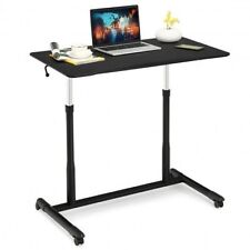 Height Adjustable Computer Desk Sit to Stand Rolling Notebook Table -Black - Co