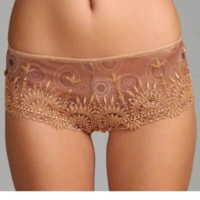 Chantelle Africa Melocotón Dorado Shorty Briefs 16 Boyshorts Transparente Ver a través de Pantalones Cortos Foto 1 de 2