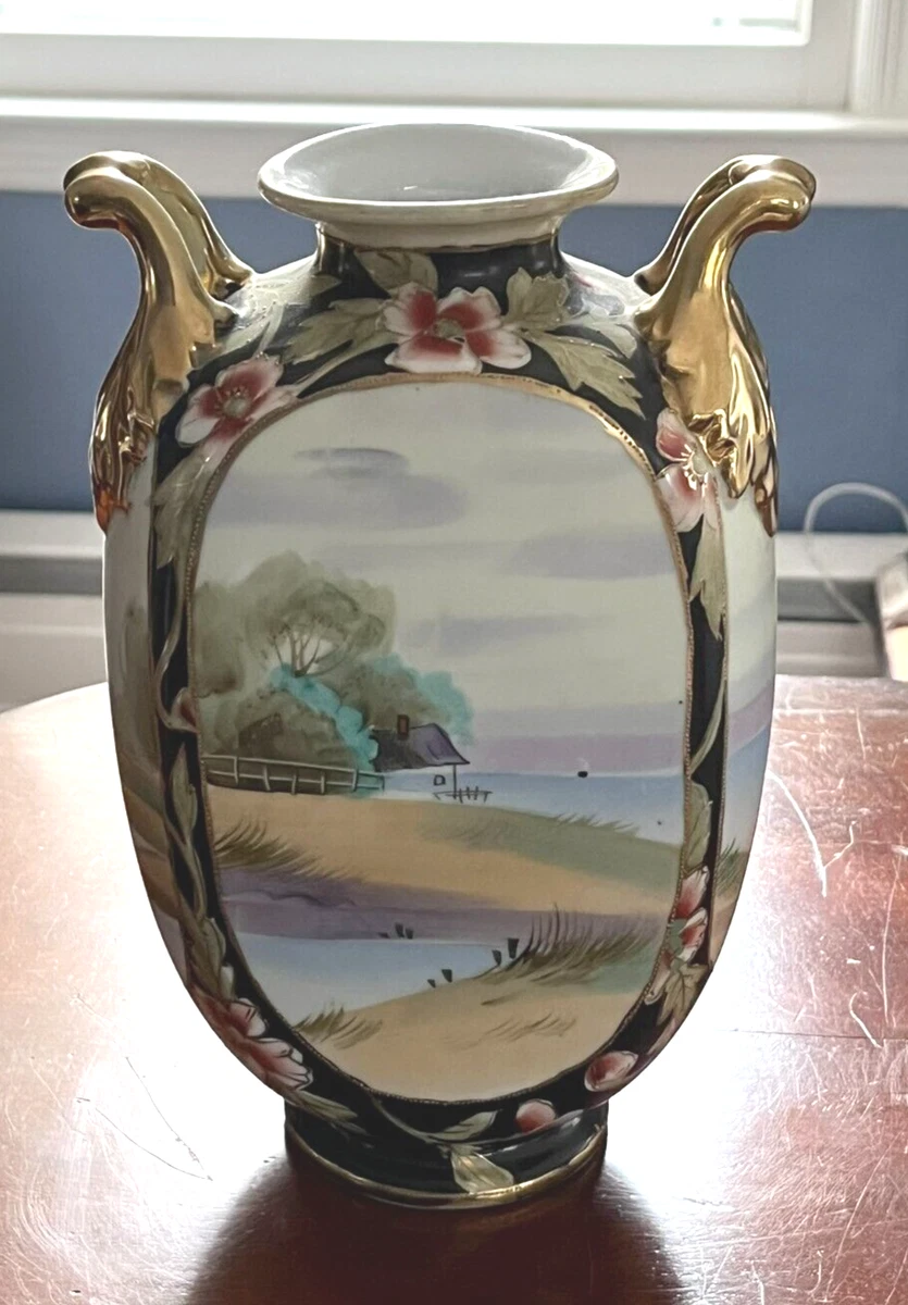 陶瓷蓝色1850-1899 年日本花瓶| eBay