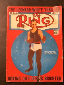 The Ring Magazine Jan 1945 WWII Benny Leonard Joe Louis MCM Ads Pic Boxing p - Picture 1 of 15