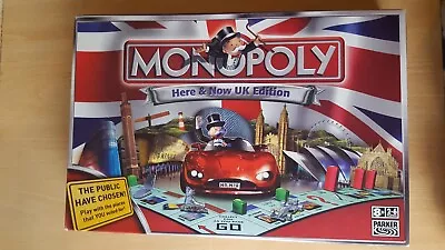 MONOPOLY HERE AND NOW UK EDITION GREAT BOARD GAME BY PARKER COMPLETE ALL PIECES - Image 1 of 4