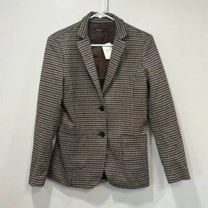 J McLaughlin Damen Aubrey Blazer Small Braun Hahnentritt Strick Karriere Stretch - Bild 1 von 7