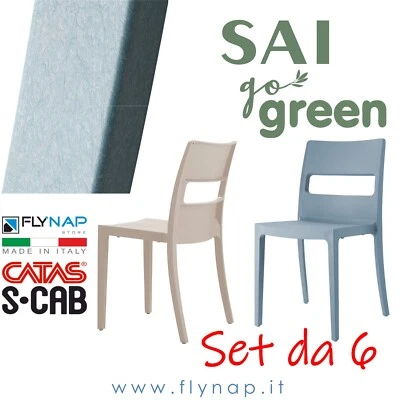 SCAB DESIGN SET SEDIA SEDIE SAI GO GREEN BAR RISTORANTI BISTROT CONTRACT - Immagine 1 di 4