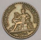 1924 FRANCE FRENCH 2 FRANCS CHAMBER OF COMMERCE COIN VF 