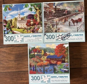Bits and Pieces -Set of 3-300 Piece Jigsaw Puzzles for Adults –Comple verified - Picture 1 of 5